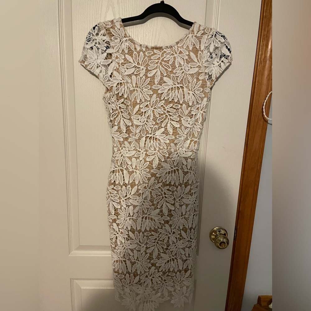Lulu's white and tan floral dress